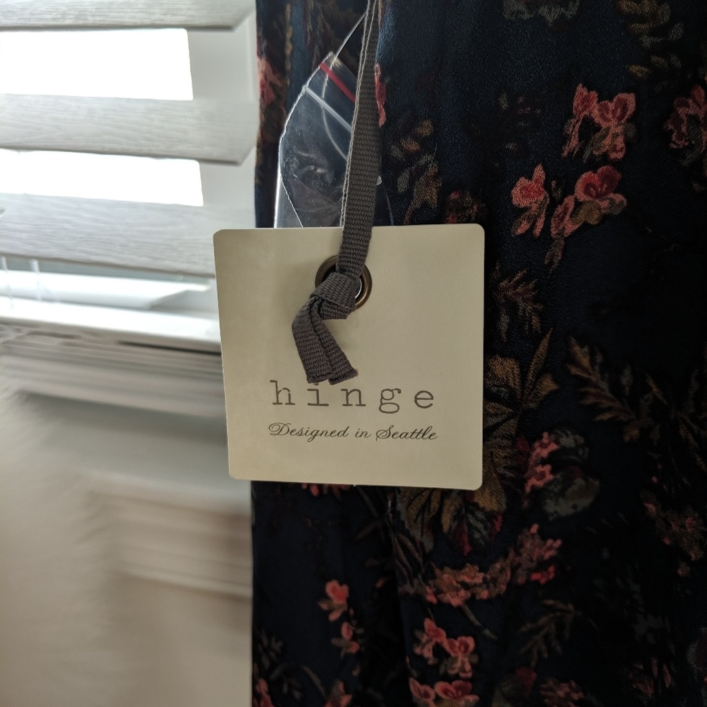 Nwt Hinge Button Down Tie Front Blouse - image 3